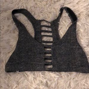 Pink cutout sports bra